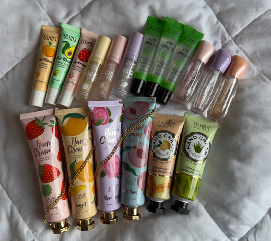 12 Hand Creams & 12 Lipglosses